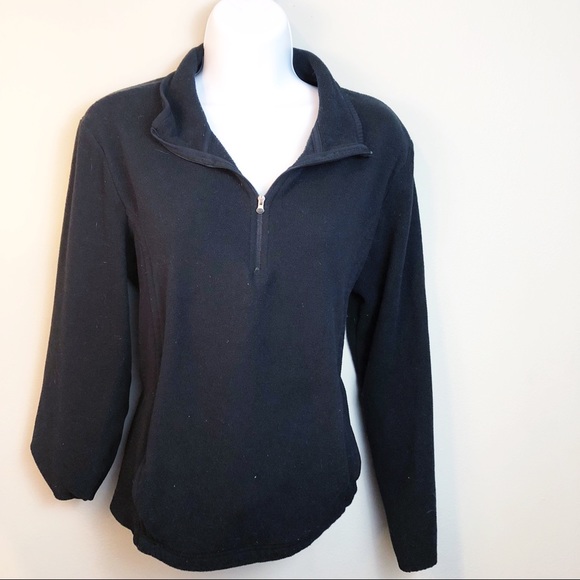 Danskin Now Tops - Black Quarter Zip Fleece